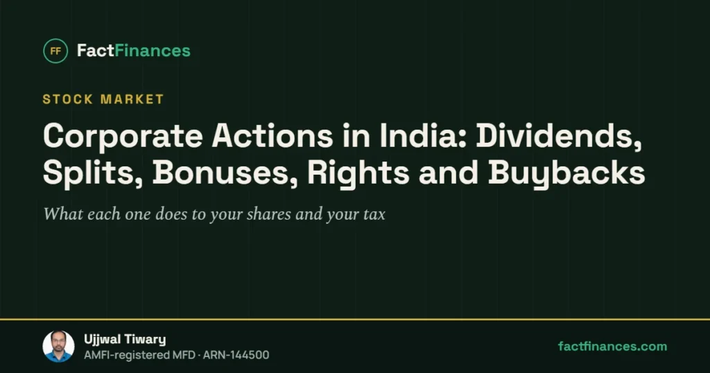 Corporate Actions in India: Dividends, Splits, Bonuses, Rights and Buybacks — FactFinances guide by Ujjwal Tiwary