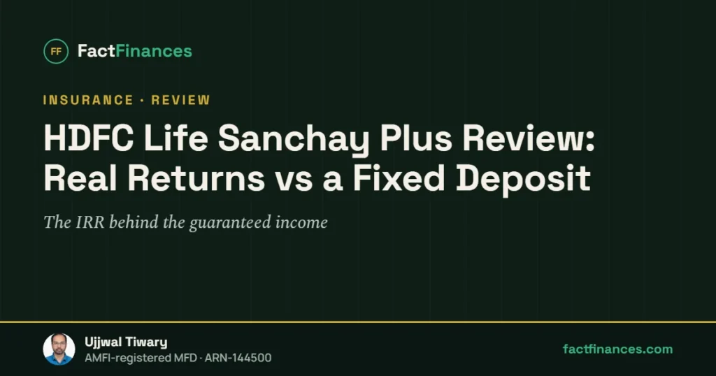 HDFC Life Sanchay Plus Review: Real Returns vs a Fixed Deposit — FactFinances guide by Ujjwal Tiwary